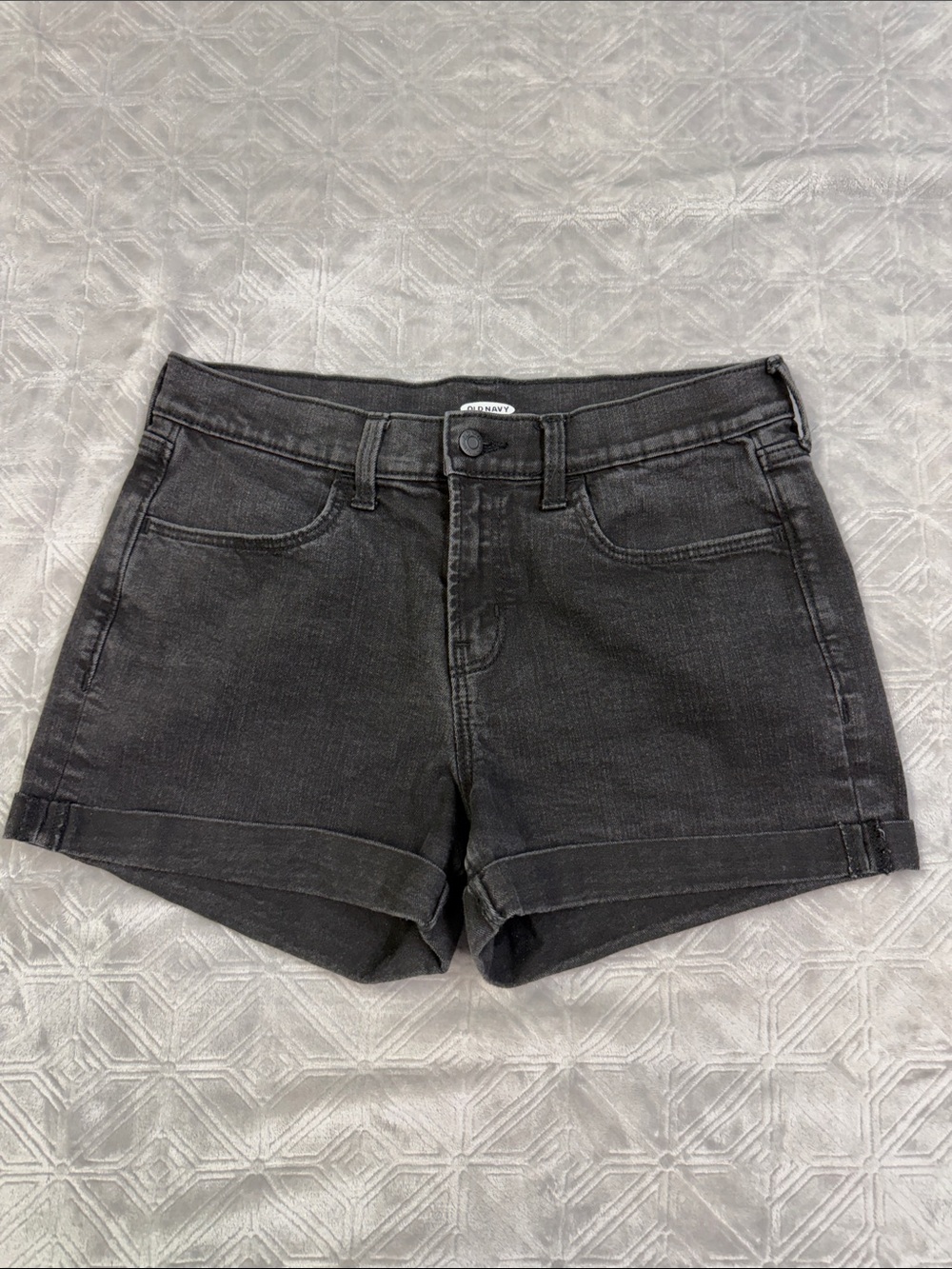Old Navy Black Cuffed Denim Shorts - Women